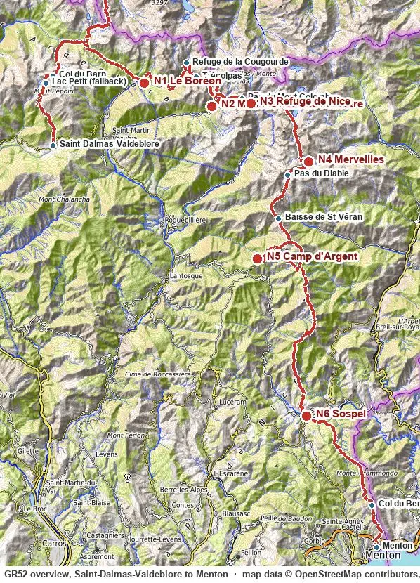Whole route, north at top.